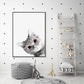 Wall Art 70cm x 100cm Cat with Glasses Black Frame Canvas