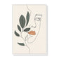 Wall Art - 70cm x 100cm Line Art Girl Face White Frame