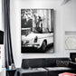 Wall Art 70cmx100cm High Heels in Classic Car - Black Frame
