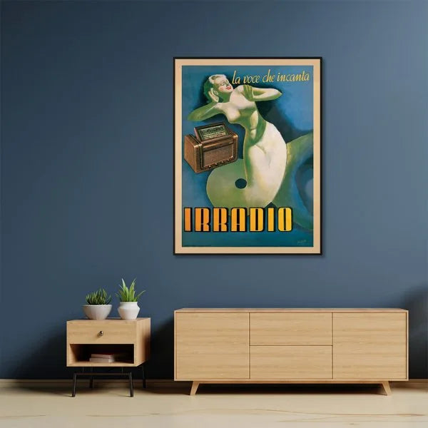 Wall Art 70cmx100cm Irradio Cinzano Canvas Black Frame