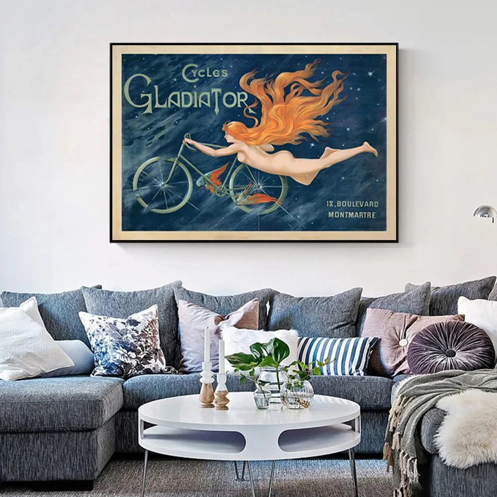 Wall Art 70cmx100cm Marchio Art Cycles Gladiator Canvas