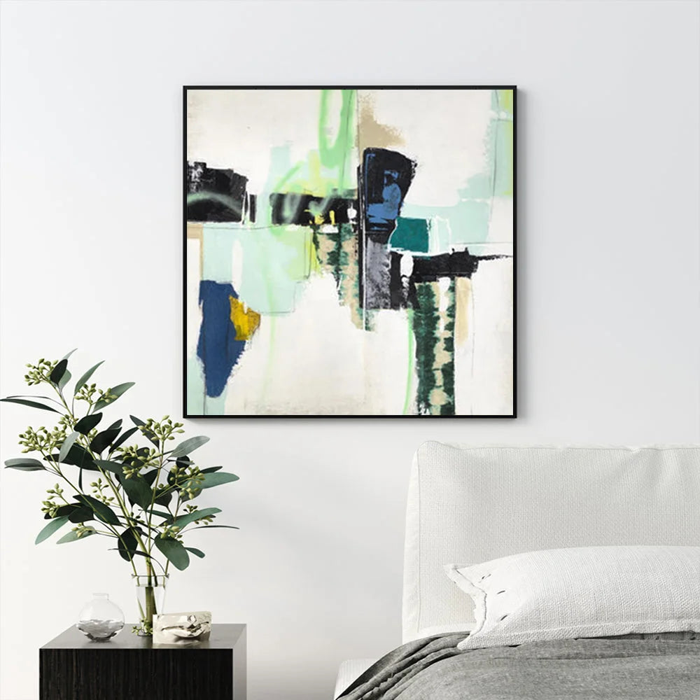 Wall Art 70cmx70cm Hard Truth Canvas Black Frame - Home &