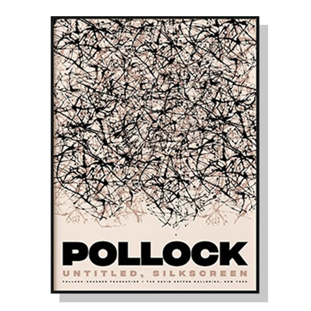 Wall Art 80cm x 120cm Jackson Pollock Exhibition II Black