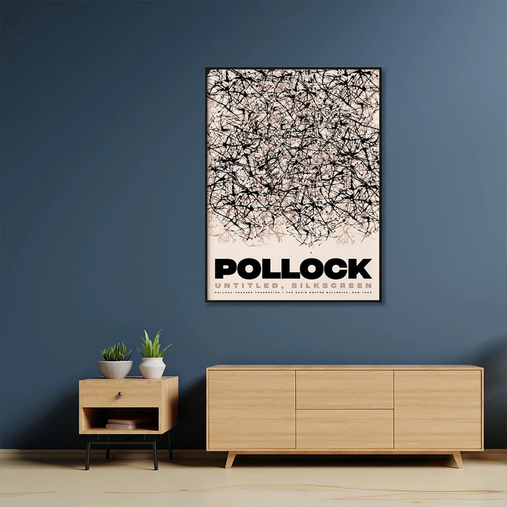 Wall Art 80cm x 120cm Jackson Pollock Exhibition II Black