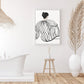 Wall Art - 80cm x 120cm Modern Lady White Frame Canvas