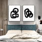 Wall Art 80cmx120cm - Green Marble 2 Sets with White Frame