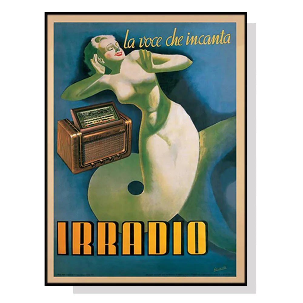 Wall Art 80cmx120cm Irradio Cinzano Canvas Black Frame