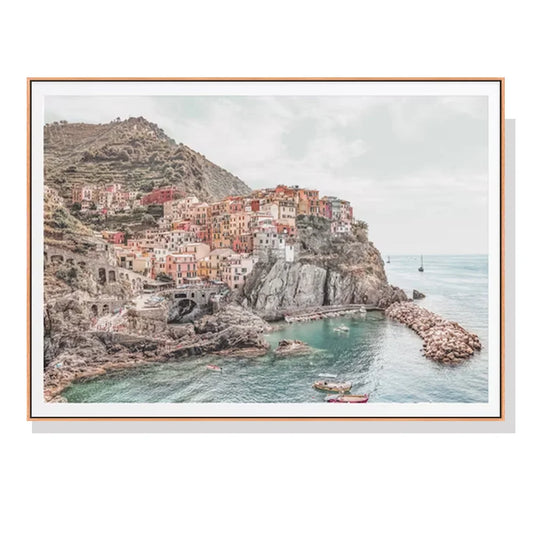 Wall Art 80cmx120cm Italy Cinque Terre Canvas Wood Frame