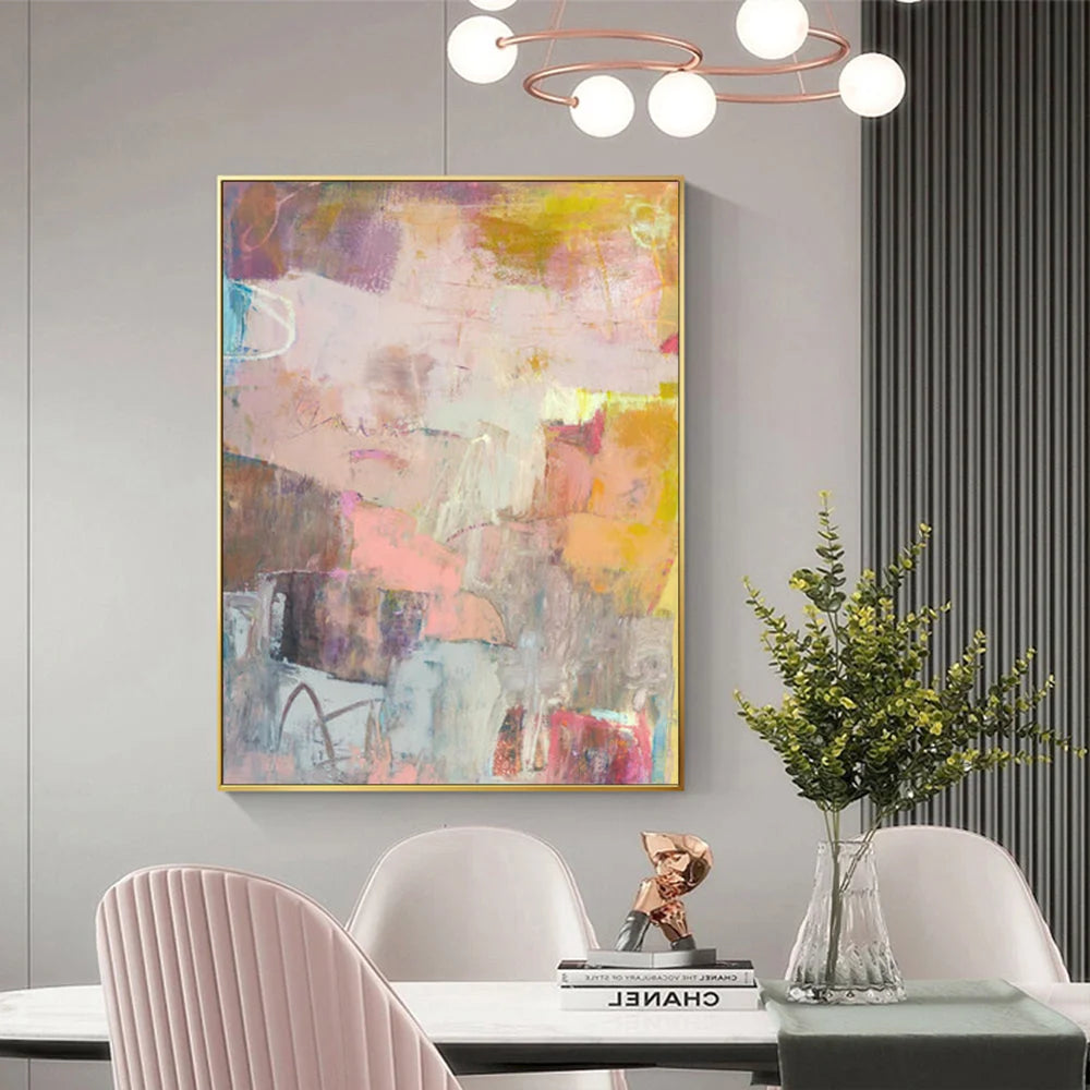 Wall Art 80cmx120cm Lann II Canvas Gold Frame - Home &