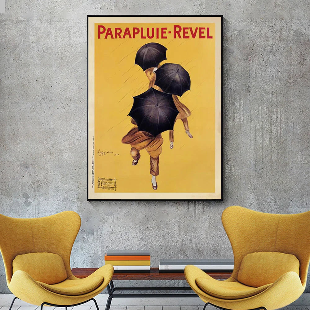 Wall Art 80cmx120cm Parapluie Revel Canvas Black Frame