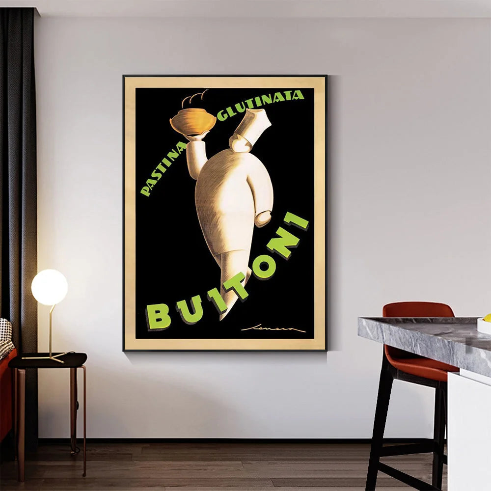 Wall Art 90cmx135cm - Buitoni with Black Frame Canvas