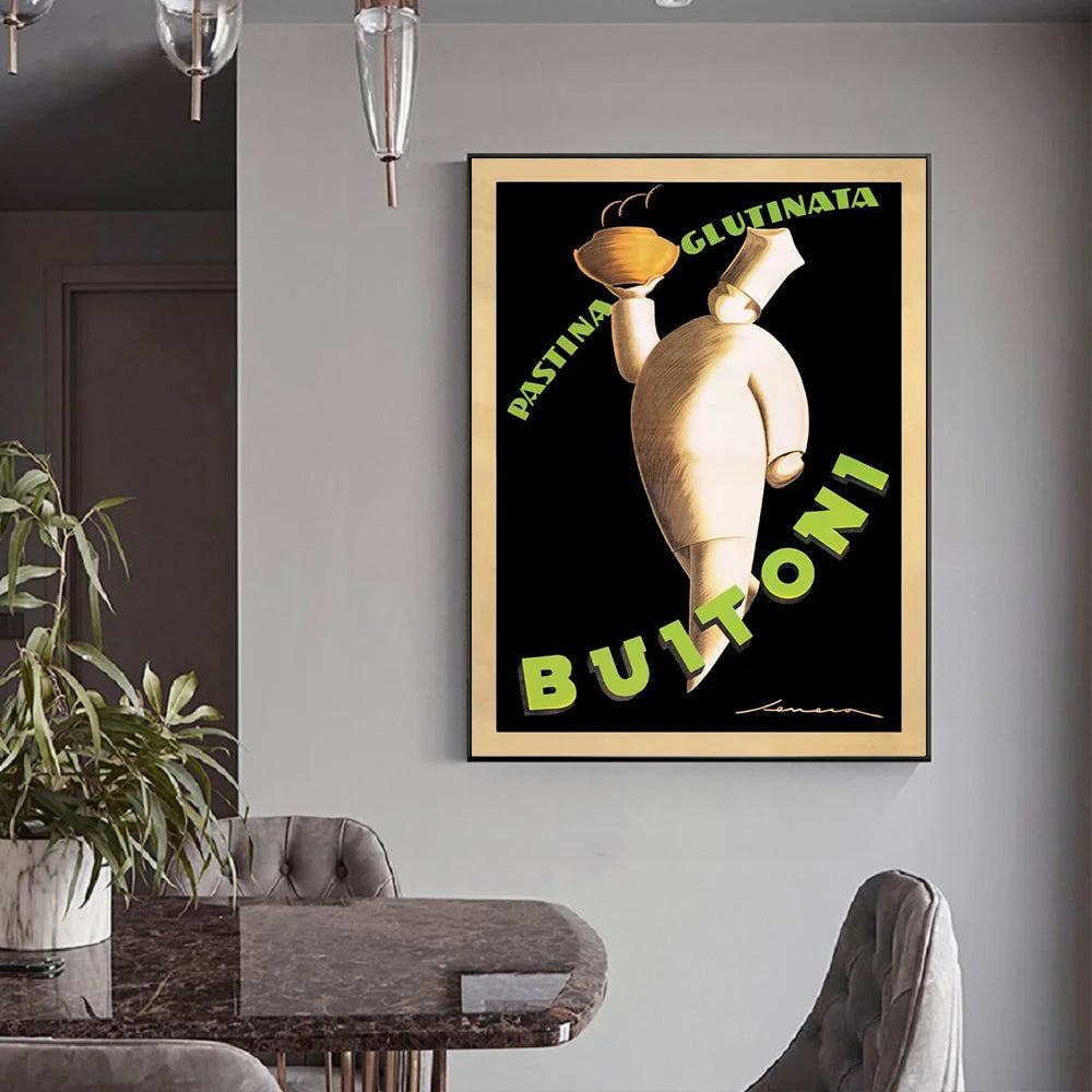 Wall Art 90cmx135cm - Buitoni with Black Frame Canvas