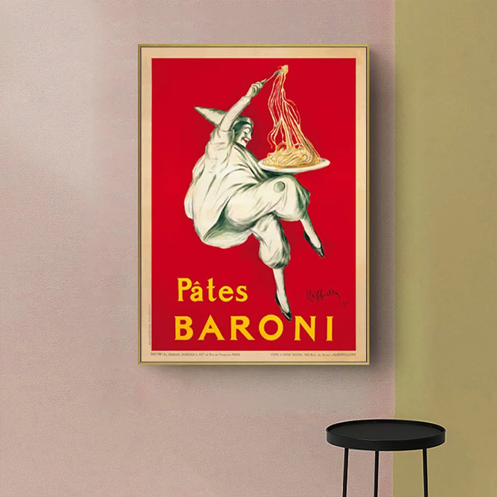 Wall Art 90cmx135cm - Pates Baroni Pasta with Gold Frame