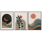 Wall Art Abstract Dark Green 3 Sets Black Frame Canvas