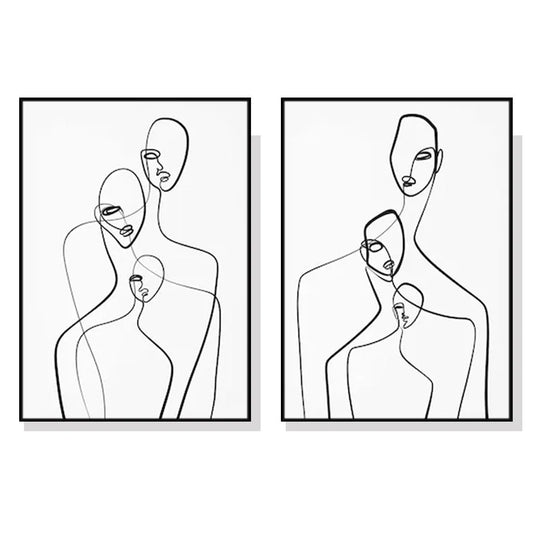 Wall Art Abstract Figures 100cmx150cm Black Frame Canvas 2