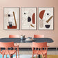 Wall Art Abstract Line Art by Picasso 3 Sets Black Frame