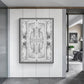 Wall Art Abstract Mountain 50x70cm Black Frame Canvas