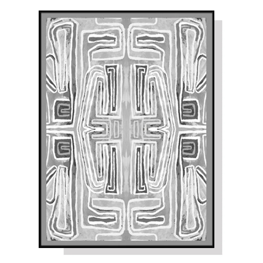 Wall Art Abstract Mountain 50x70cm Black Frame Canvas