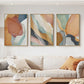 Wall Art Abstract Orange 3 Sets Canvas Gold Frame 40cmx60cm