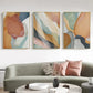 Wall Art Abstract Orange 3 Sets Canvas Gold Frame 50cmx70cm