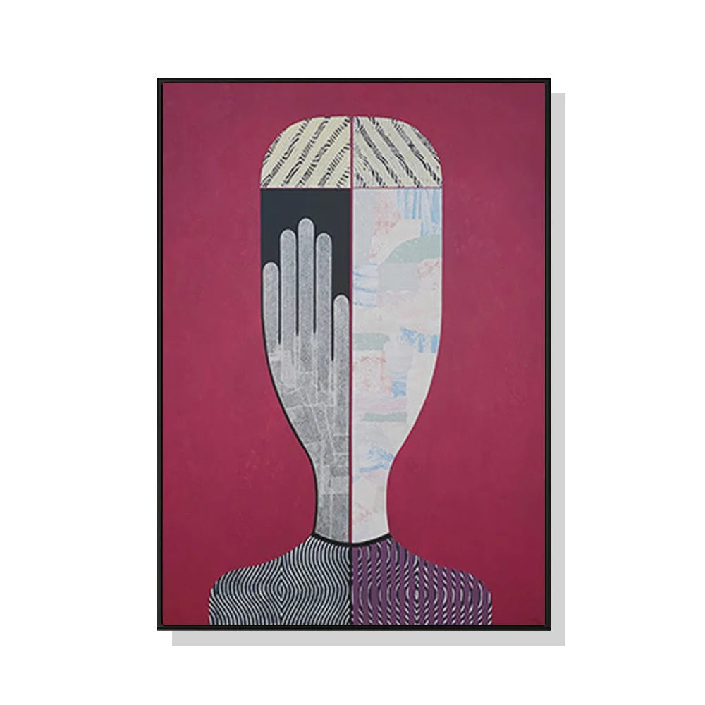Wall Art Abstract Woman Black Frame Canvas 80cmx120cm