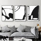 Wall Art Black and White 3 Sets Canvas Black Frame