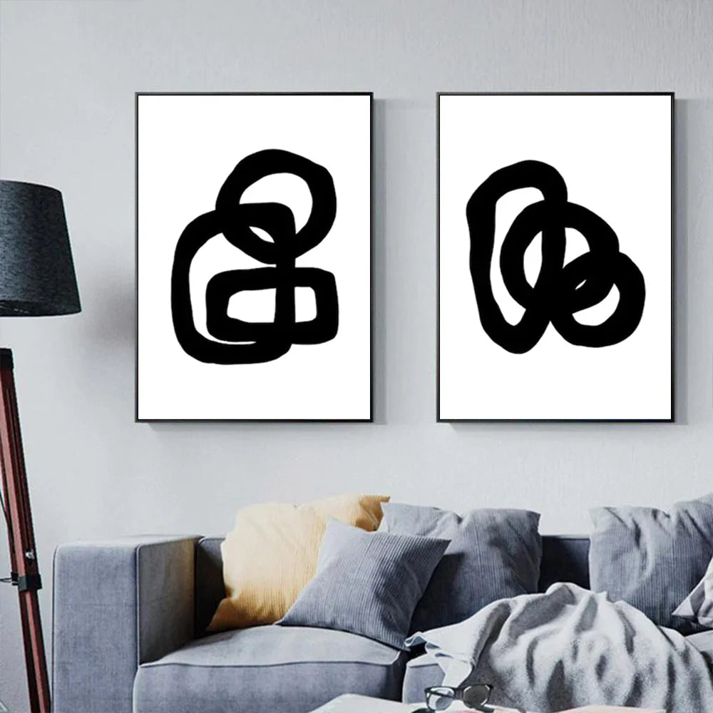 Wall Art Black and White 80cmx120cm Black Frame Canvas 2