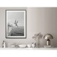 Wall Art Black and White Ocean Jump 50x70cm Black Frame