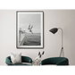Wall Art Black and White Ocean Jump 50x70cm Black Frame