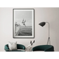 Wall Art Black and White Ocean Jump 90x135cm Black Frame
