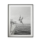 Wall Art Black and White Ocean Jump 90x135cm Black Frame