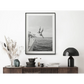 Wall Art Black and White Ocean Jump 90x135cm Black Frame