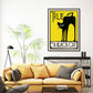 Wall Art Black Cat 70cmx100cm Black Frame Canvas - Home &