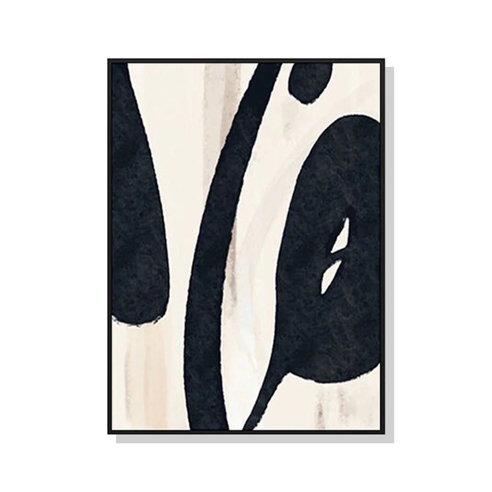 Wall Art Black Ink Black Frame Canvas 80x120cm - Home &