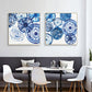 Wall Art Blue Day 50x50cm 2 Sets Gold Frame Canvas - Home &