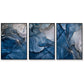 Wall Art Blue Gold Marble 3 Sets Black Frame Canvas