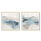 Wall Art Blue Mountain 50x50cm 2 Sets Gold Frame Canvas