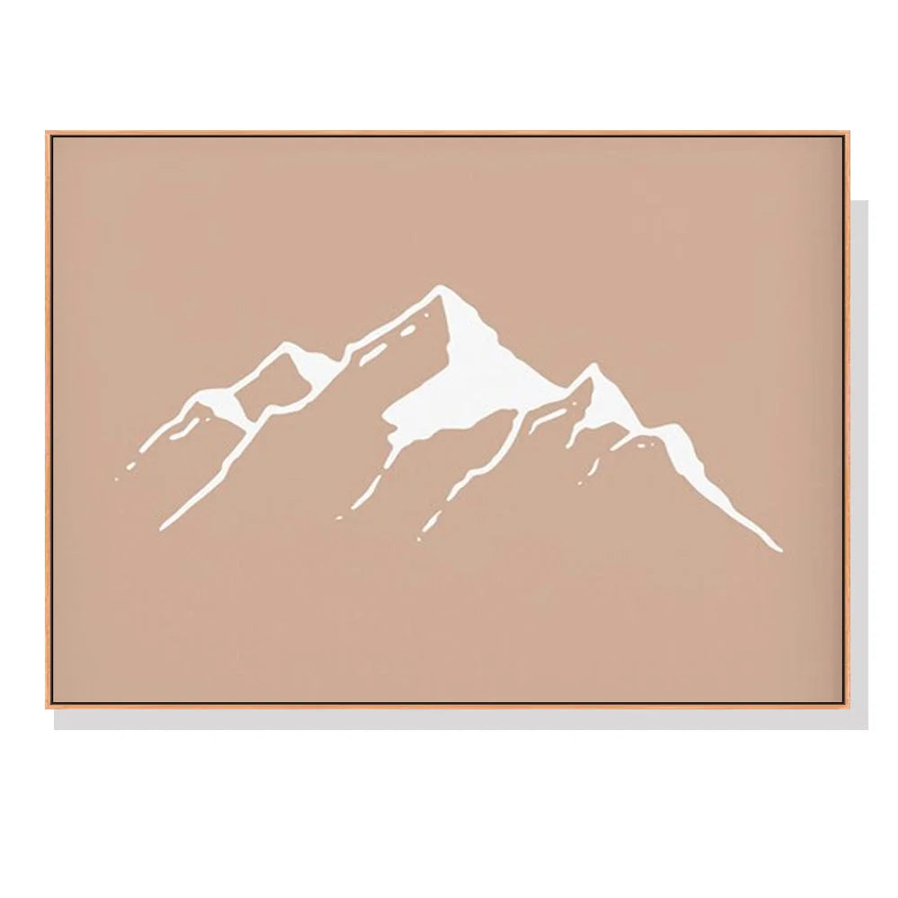 Wall Art Boho Mountain 60x90cm Wood Frame Canvas - Home &