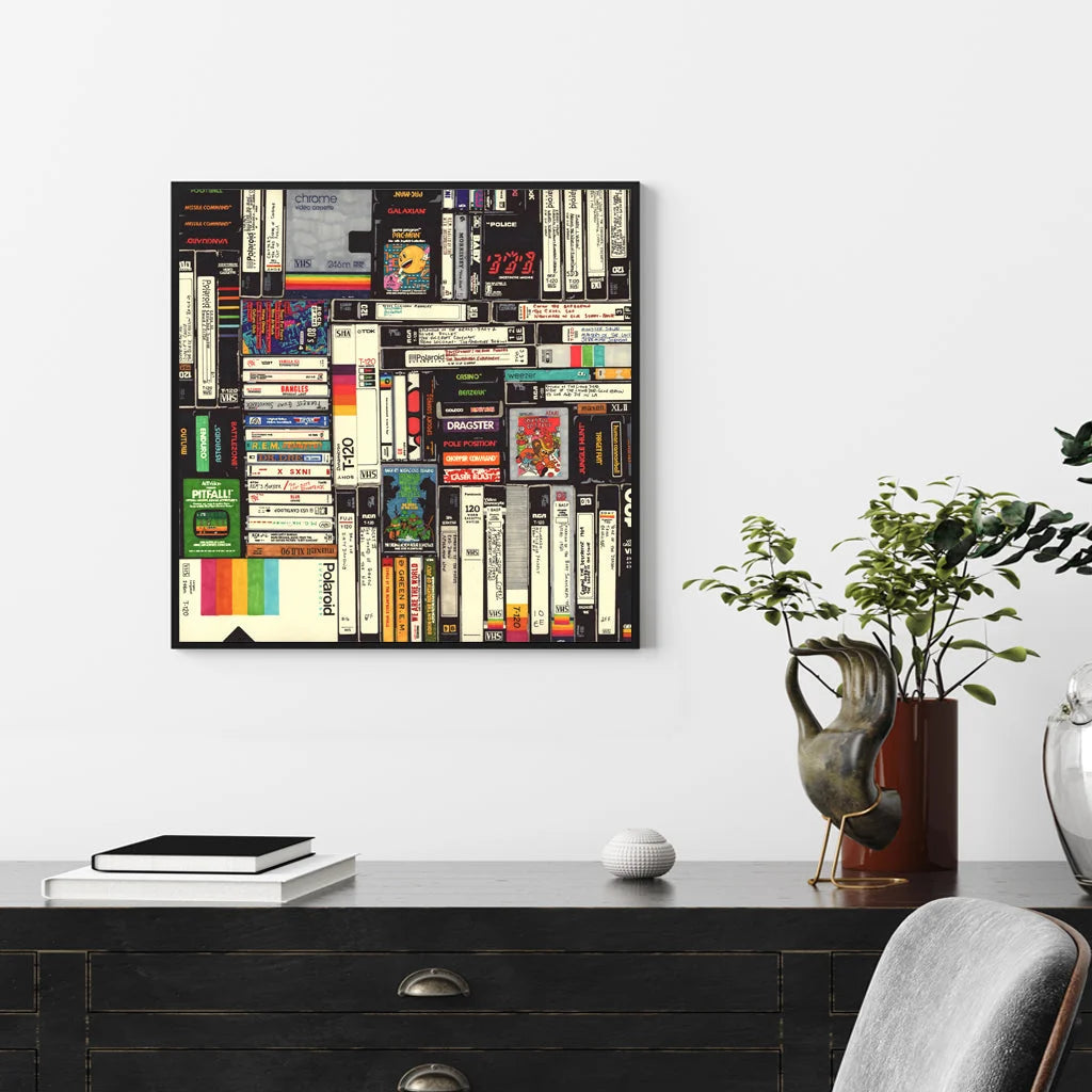 Wall Art Book Black Frame Canvas 100x100cm - Home & Garden