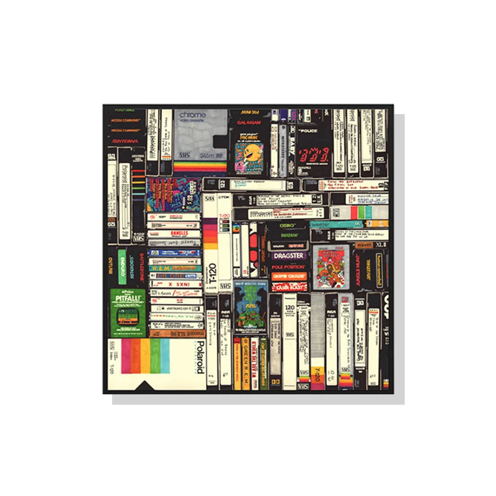 Wall Art Book Black Frame Canvas 90x90cm - Home & Garden