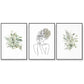 Wall Art Botanical Line Girl 3 Sets Black Frame Canvas 70cm