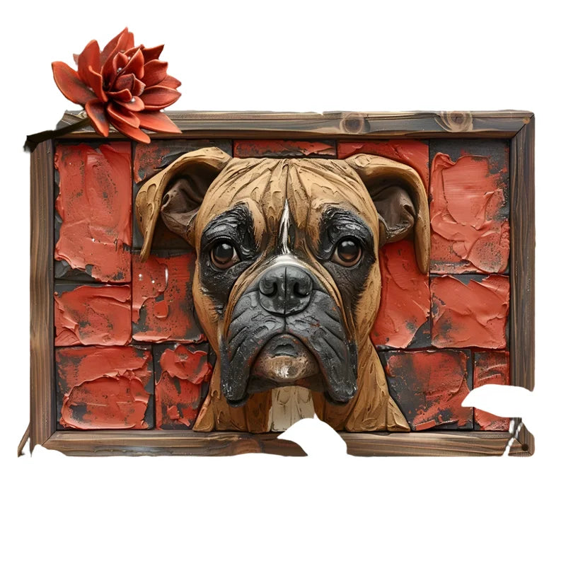 Wall Art Boxer Dog Aluminum - 12x16in Decorative Print