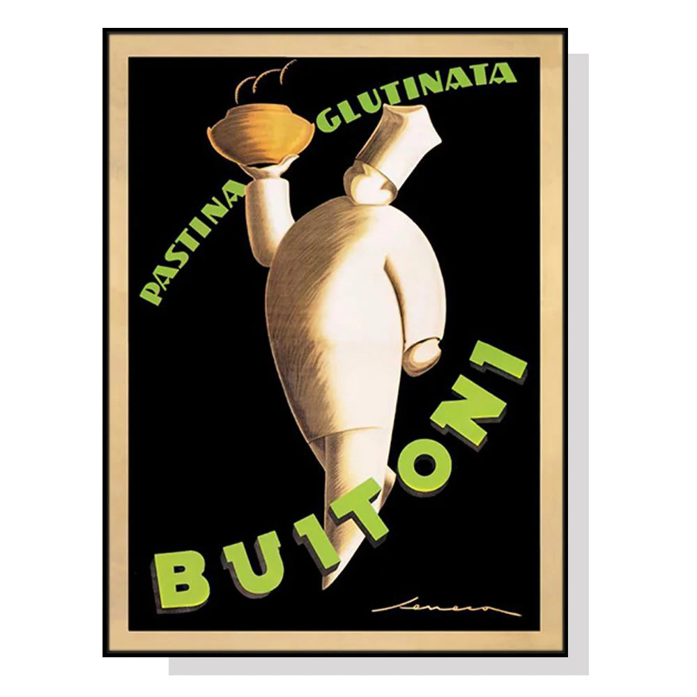 Wall Art Buitoni 80cmx120cm Black Frame Canvas - Home &