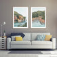 Wall Art Canvas Italy Coast 2 Sets Wood Frame 90cmx135cm