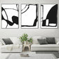 Wall Art Canvas Set of 3 Black and White 60cmx90cm