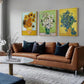 Wall Art Canvas - Van Gogh Sunflowers Roses 3-Sets Gold
