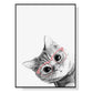 Wall Art Cat with Glasses Black Frame Canvas 90x135cm