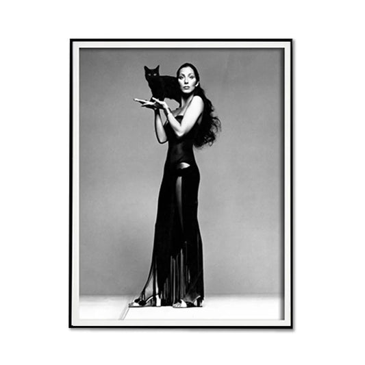 Wall Art Cher Music Black & White Poster 30x40CM Black