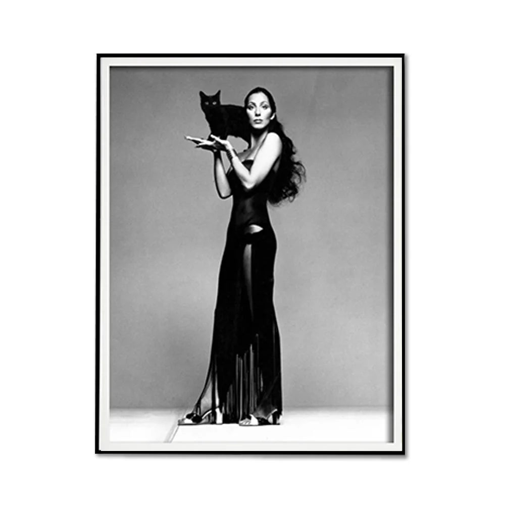 Wall Art Cher Music Black & White Poster 40x60CM Black