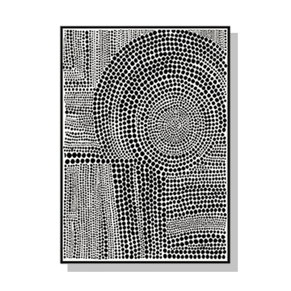 Wall Art Clustered Dots B 80x120cm Black Frame Canvas